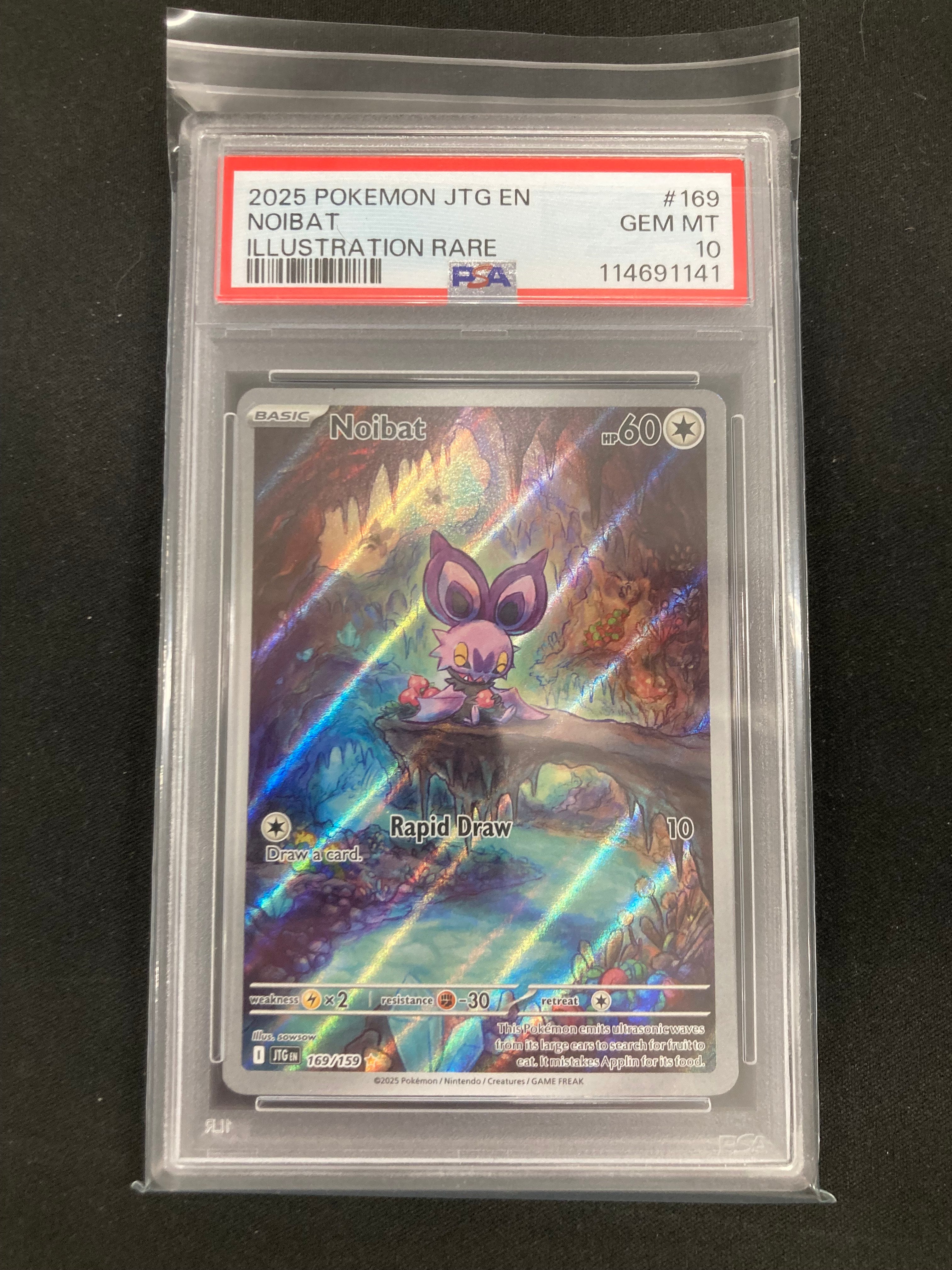 Noibat - 169/159 (JTG) Illustration Rare Holofoil Near Mint (Graded - PSA 10)