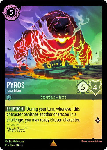 Pyros - Lava Titan (Into the Inklands 187/204) Rare - Near Mint Cold Foil