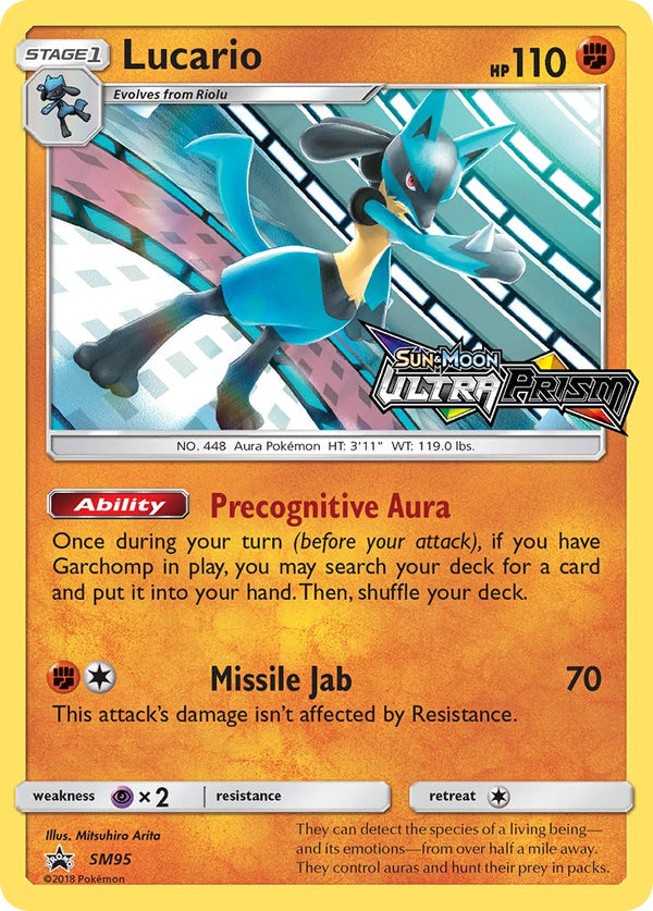 Lucario (Prerelease) - SM95 (SM:PR) Promo - Near Mint Holofoil