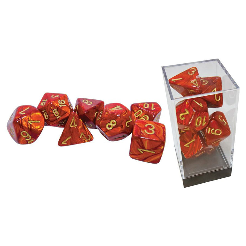 CHX22414: Mega Hedrals - Poly Set Scarab Scarlet/Gold (7)