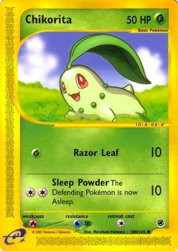 Chikorita - 100/165 (EX) Common Moderate Play