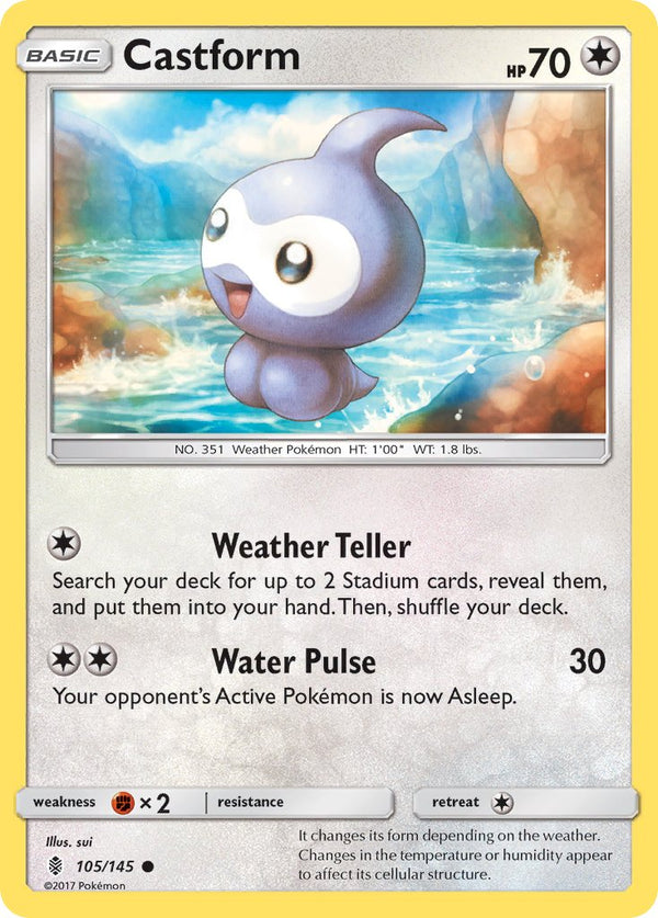 Castform - 105/145 (SM:GRI) Common - Near Mint