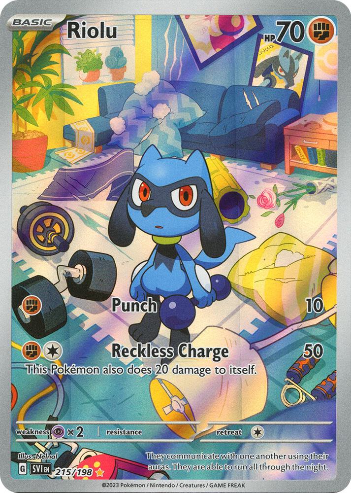 Riolu - 215/198 (SV1) Illustration Rare - Moderately Played Holofoil