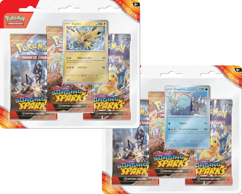 Pokemon TCG: S&V08 Surging Sparks - 3 Pack Blister