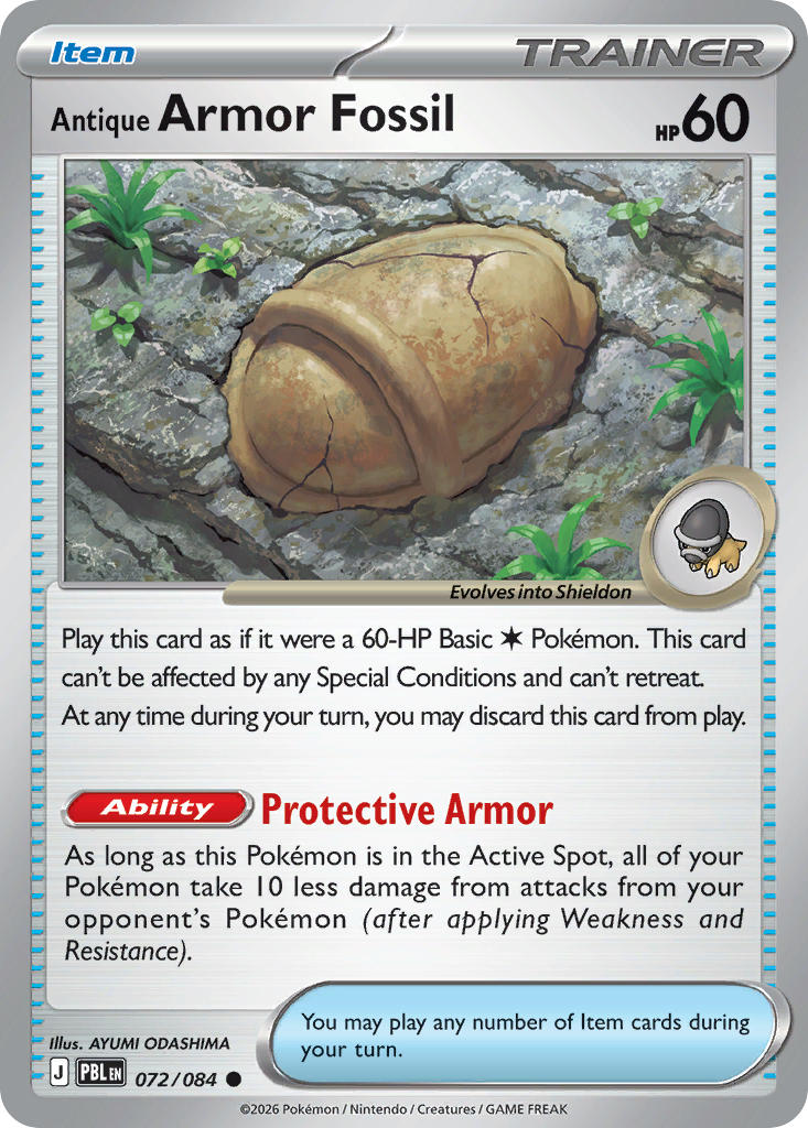 Antique Armor Fossil - 072/084 (PBL) Common