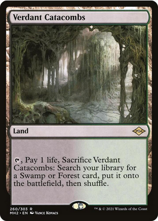 Verdant Catacombs (MH2-R-FOIL) Moderate Play