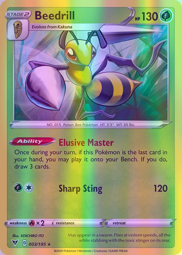 Beedrill - 003/185 (SWSH04) Rare - Near Mint Reverse Holofoil