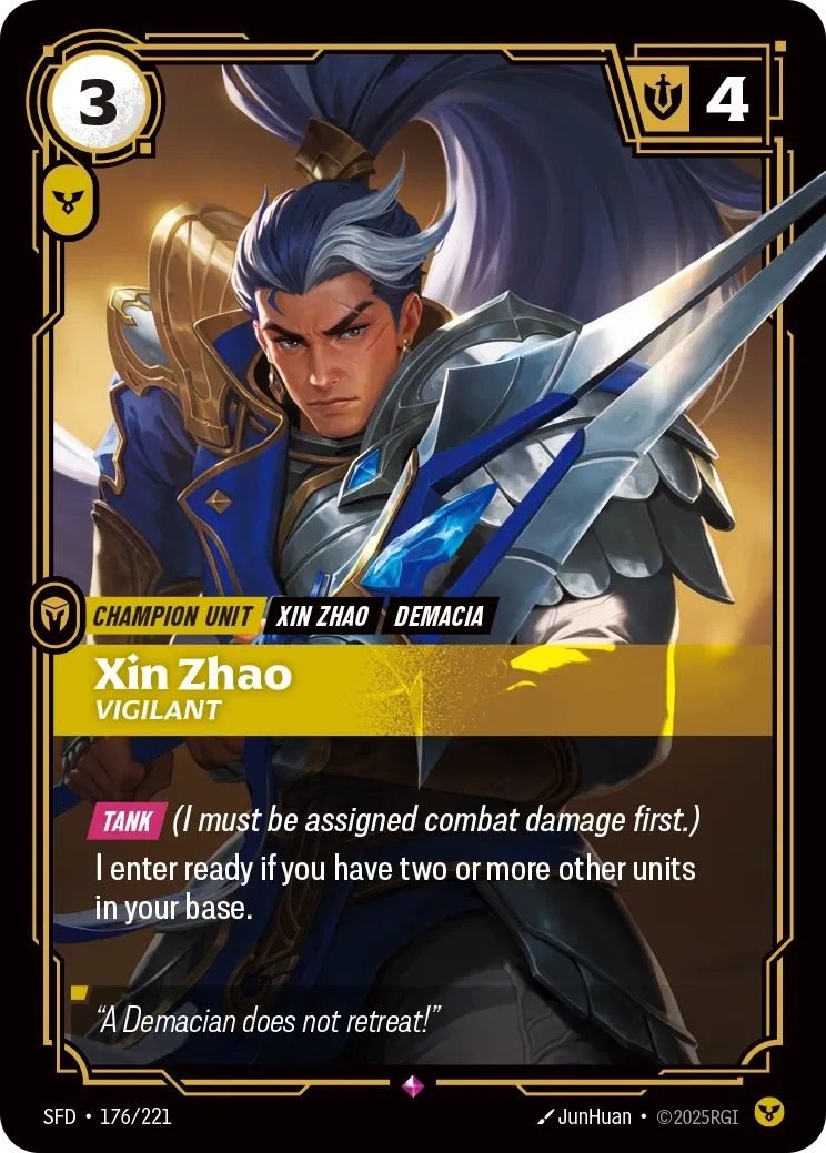 Xin Zhao - Vigilant - 176/221 (SFD) Rare
