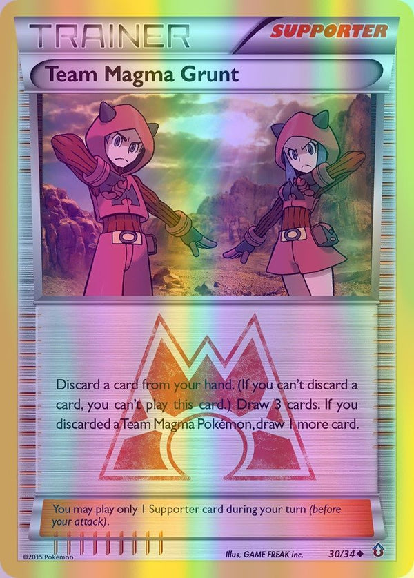 Team Magma Grunt - 030/034 (DCR) Uncommon - Near Mint Reverse Holofoil