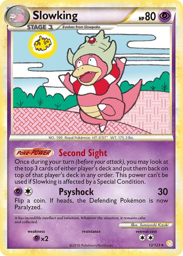 Slowking- 12/123 (HS) Holo Rare - Moderate Play Unlimited Holofoil