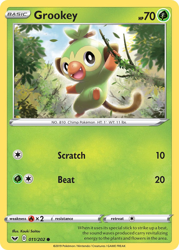 Grookey - 011/202 (SWSH01) Common - Near Mint