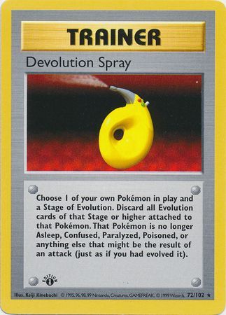 Devolution Spray - 072/102 (BS) 1st Edition Rare - Near Mint