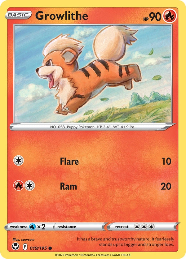 Growlithe - 019/195 (SWSH12) Common - Near Mint