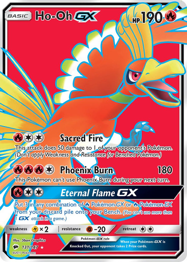 Ho-Oh GX (Full Art) - 131/147 (SM:BUS) Ultra Rare - Near Mint Holofoil