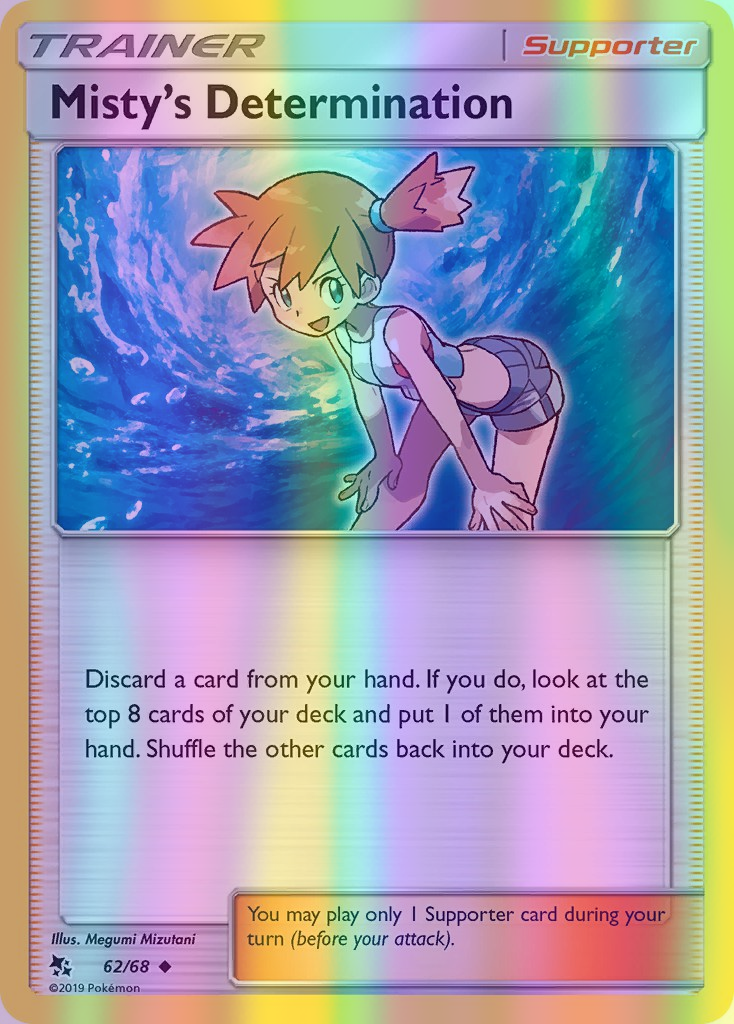 Misty's Determination - 62/68 (HIF) Uncommon - Near Mint Reverse Holofoil