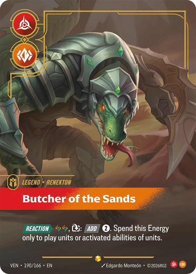 Renekton - Butcher of the Sands (Overnumbered) - 190/166 (VEN) Rare