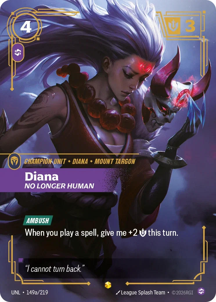 Diana - No Longer Human (Alternate Art) - 149a/219 (UNL)  Showcase