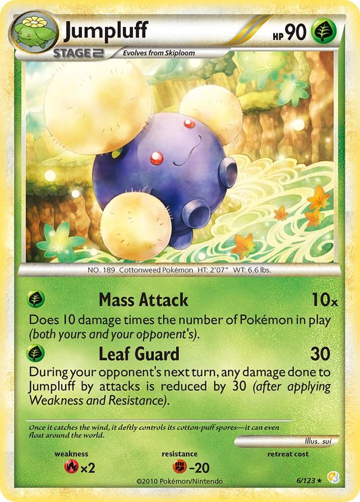 Jumpluff - 6/123 (HS) Rare - Near Mint Holofoil