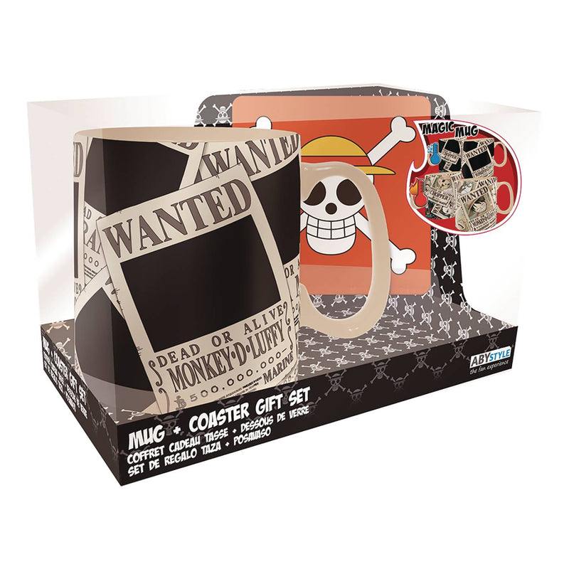 ONE PIECE WANTED POSTER HEAT CHANGE MUG & COASTER