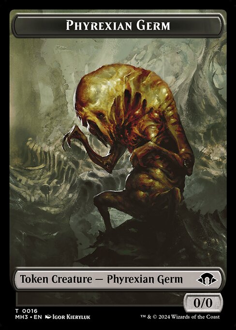 Phyrexian Germ Token [#0016] (MH3-T-Foil) // Moonfolk Token [#0012] (MH3-T-Foil)