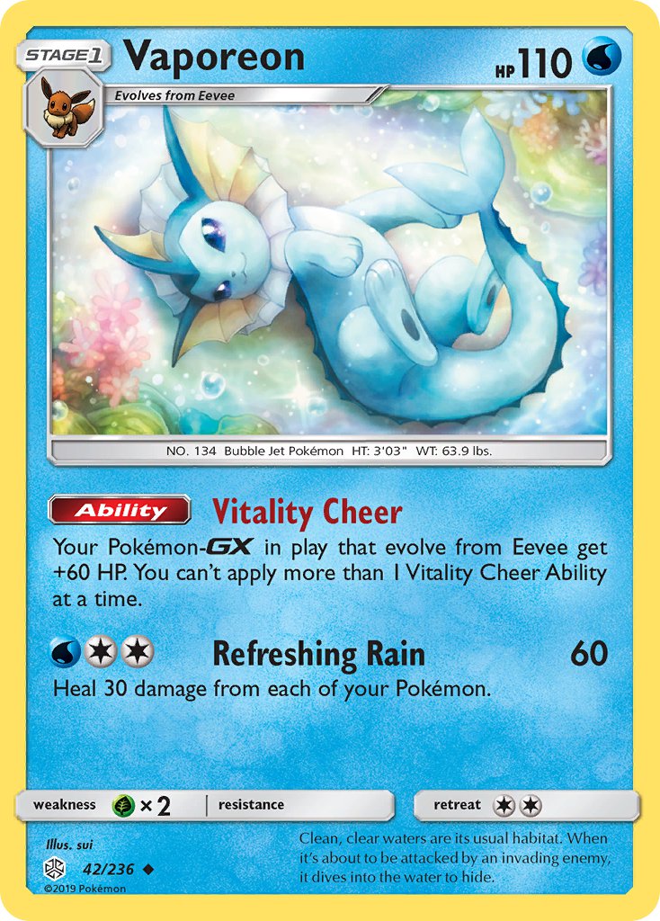 Vaporeon - 042/236 (CEC) Uncommon - Near Mint