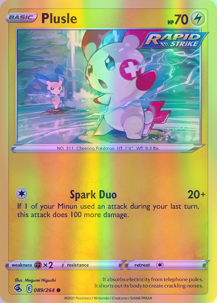 Plusle - 089/264 (SWSH08) Common - Near Mint Reverse Holofoil