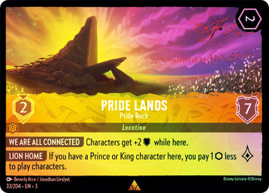 Pride Lands - Pride Rock (Into the Inklands 033/204) Rare - Near Mint Cold Foil