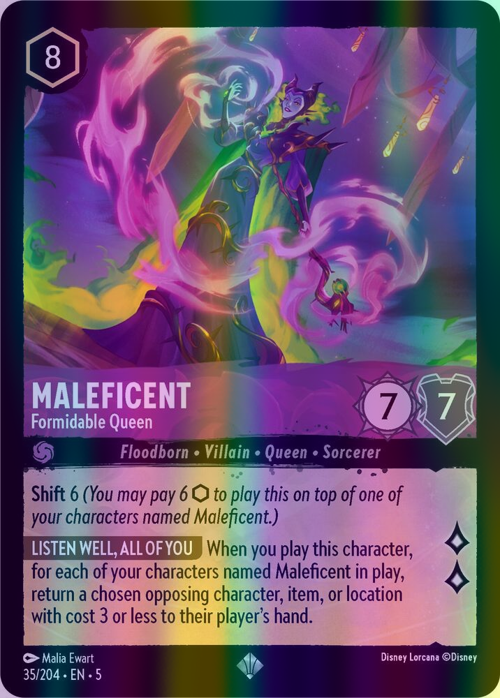 Maleficent - Formidable Queen (Shimmering Skies 035/204) Super Rare - Near Mint Cold Foil