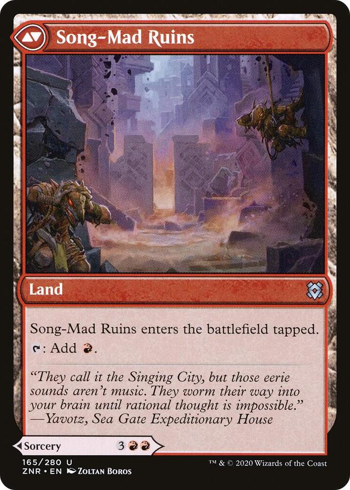 Song-Mad Treachery // Song-Mad Ruins (ZNR-U)
