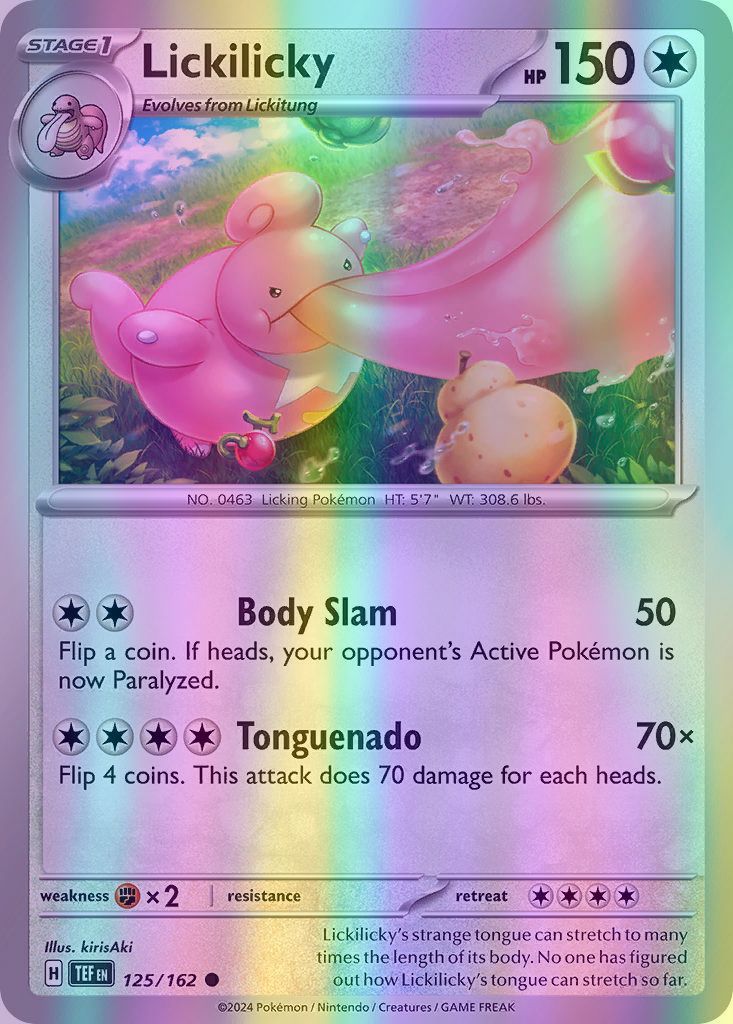 Lickilicky - 125/162 (TEF) Common - Near Mint Reverse Holofoil