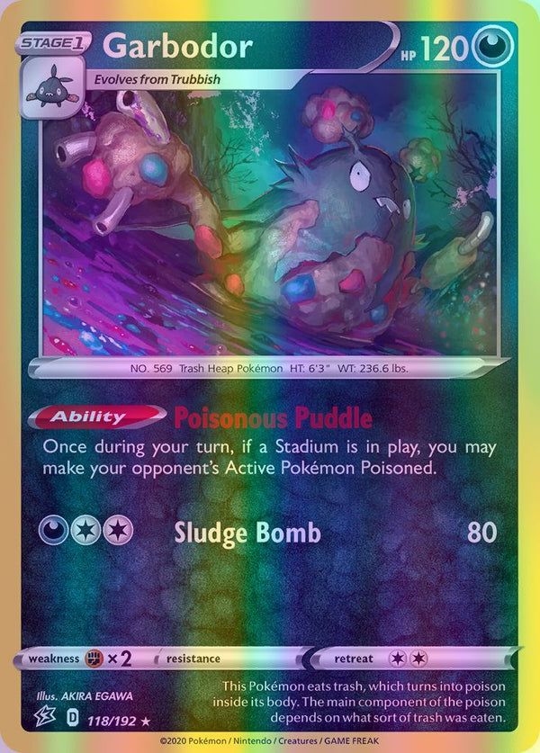 Garbodor - 118/192 (SWSH02) Rare - Near Mint Reverse Holofoil