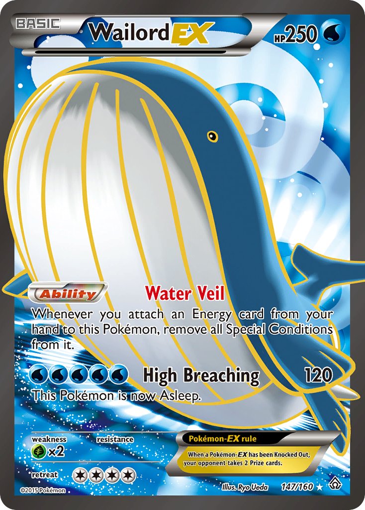 Wailord EX (Full Art) - 147/160 (PRC) Ultra Rare - Near Mint Holofoil