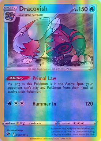 Dracovish - 053/189 (SWSH03) Holo Rare - Near Mint Reverse Holofoil