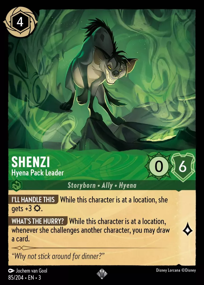 Shenzi - Hyena Pack Leader (Into the Inklands 085/204) Super Rare - Near Mint