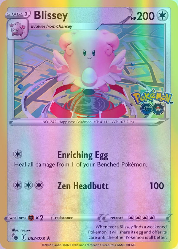 Blissey - 052/078 (PGO) Holo Rare - Near Mint Reverse Holofoil