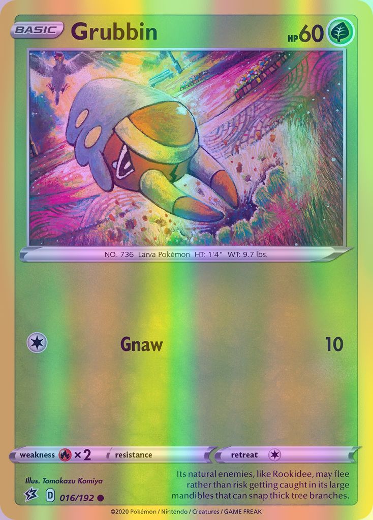 Grubbin - 016/192 (SWSH02) Common - Near Mint Reverse Holofoil