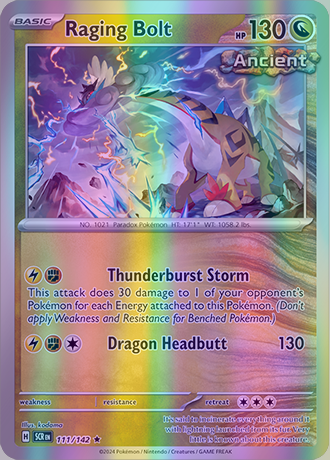 Raging Bolt - 111/142 (SCR) Rare - Near Mint Reverse Holo