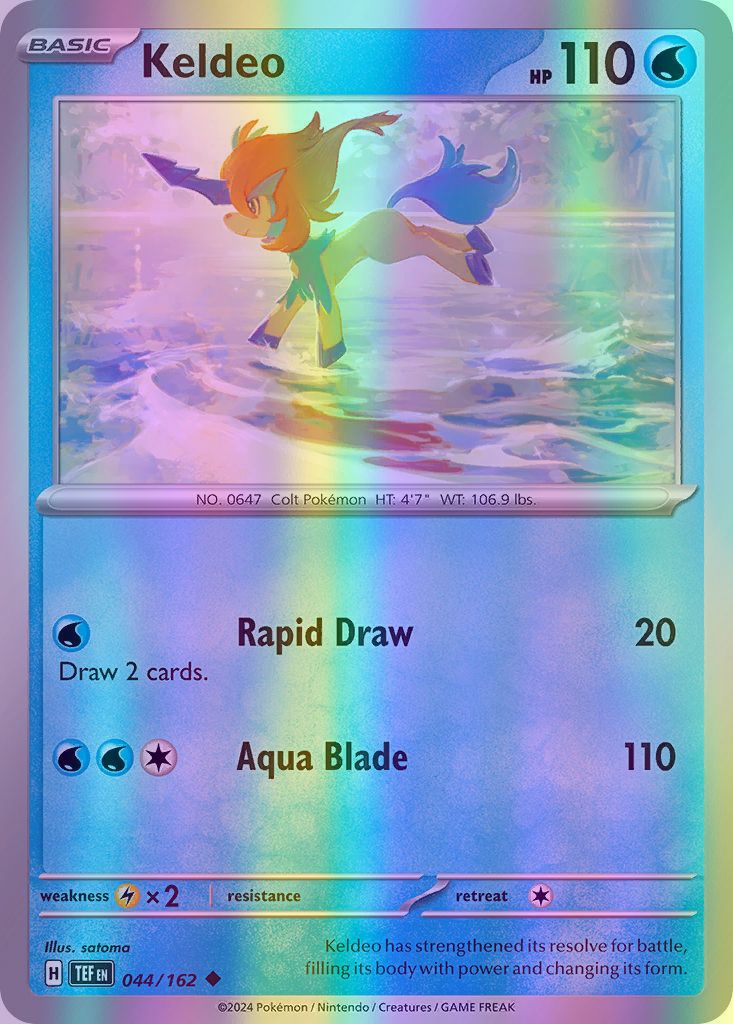 Keldeo - 044/162 (TEF) Uncommon - Near Mint Reverse Holofoil