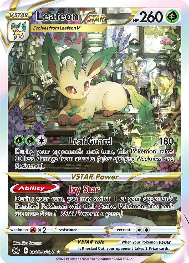 Leafeon VSTAR - GG35/GG70 (CRZ:GG) Ultra Rare -  Moderate Play Holofoil