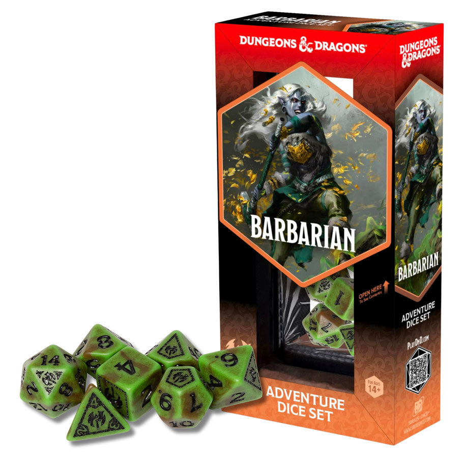 Sirius Dice: D&D Adventure Dice - Barbarian: Green / Brown