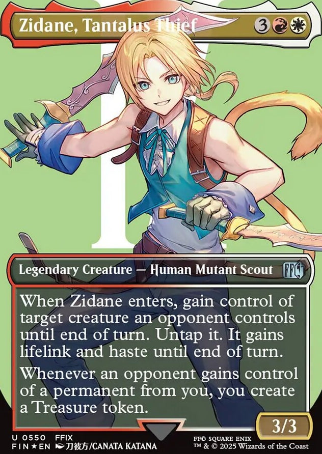 Zidane, Tantalus Thief [ #0550 Surge Foil Borderless Alternate Art ] (FIN-U)
