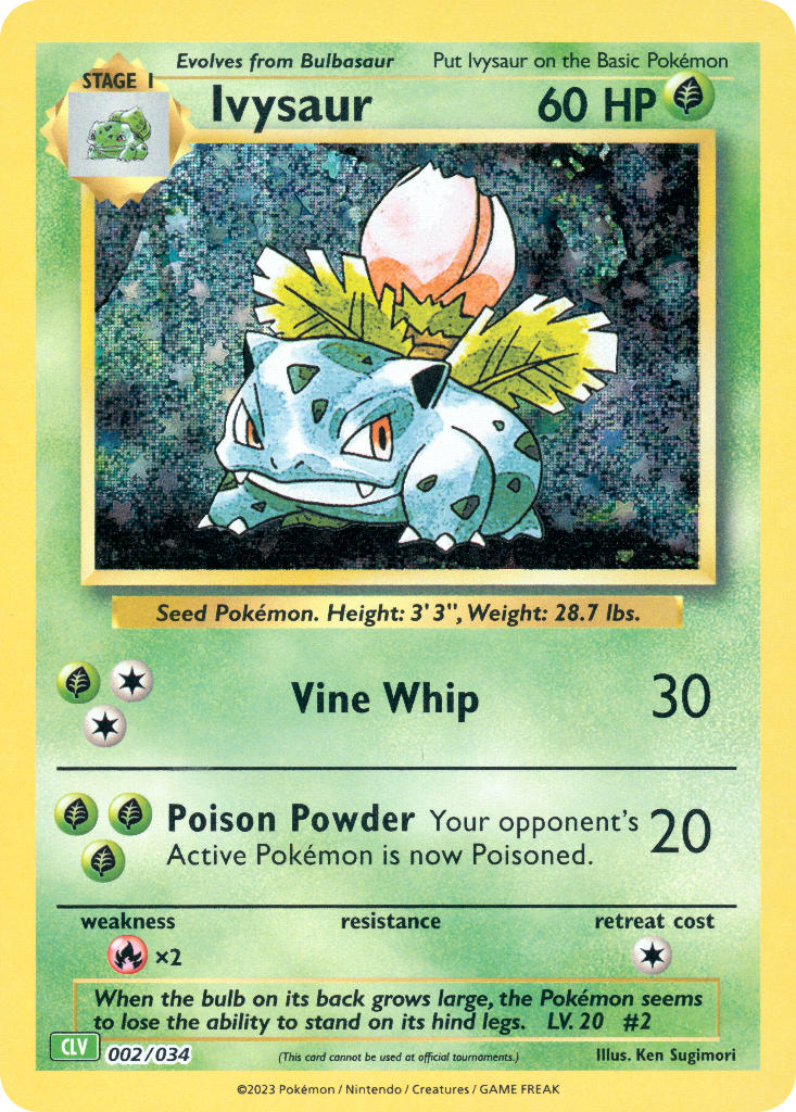 Ivysaur - 002/034 (TCG:CLV) Classic Collection - Near Mint Holofoil