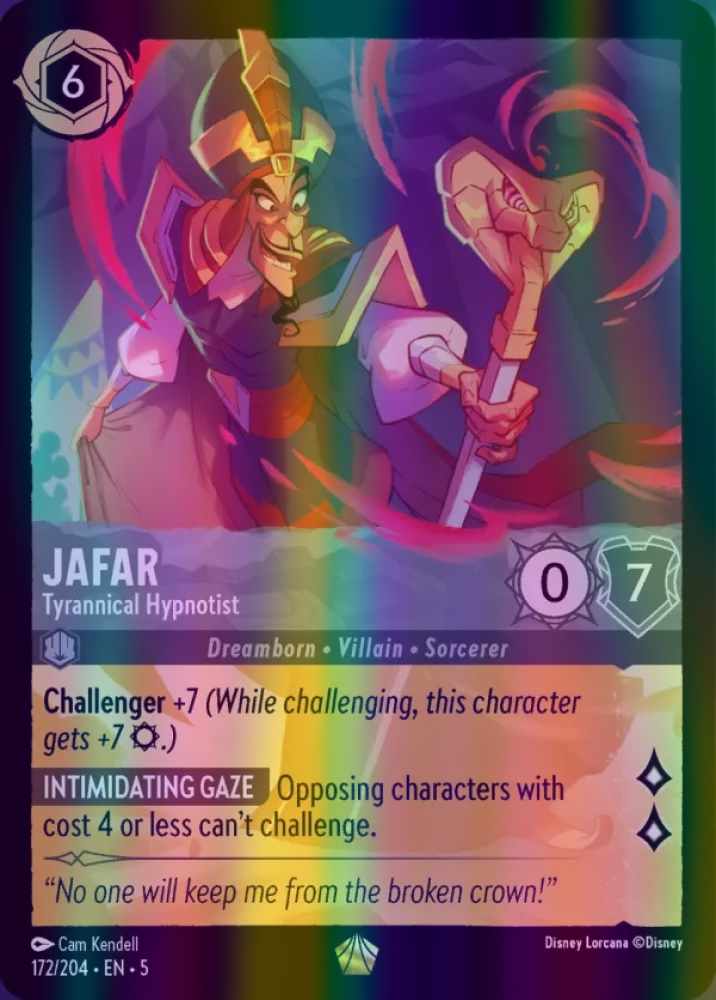 Jafar - Tyrannical Hypnotist (Shimmering Skies 172/204) Legendary - Near Mint Cold Foil