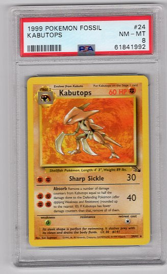 Kabutops (24/62) Rare (Graded PSA 8)