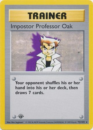 Imposter Professor Oak - 073/102 (BS) 1st Edition Rare - Near Mint