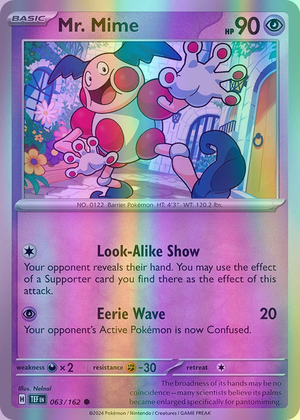 Mr. Mime - 063/162 (TEF) Common - Near Mint Reverse Holofoil