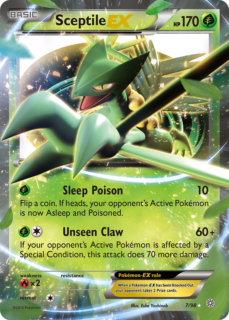 Sceptile EX - 007/098 (AOR) Ultra Rare - Near Mint Holofoil