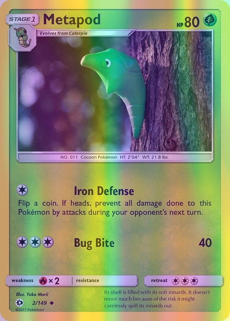 Metapod - 002/149 (SM01) Uncommon - Near Mint Reverse Holofoil