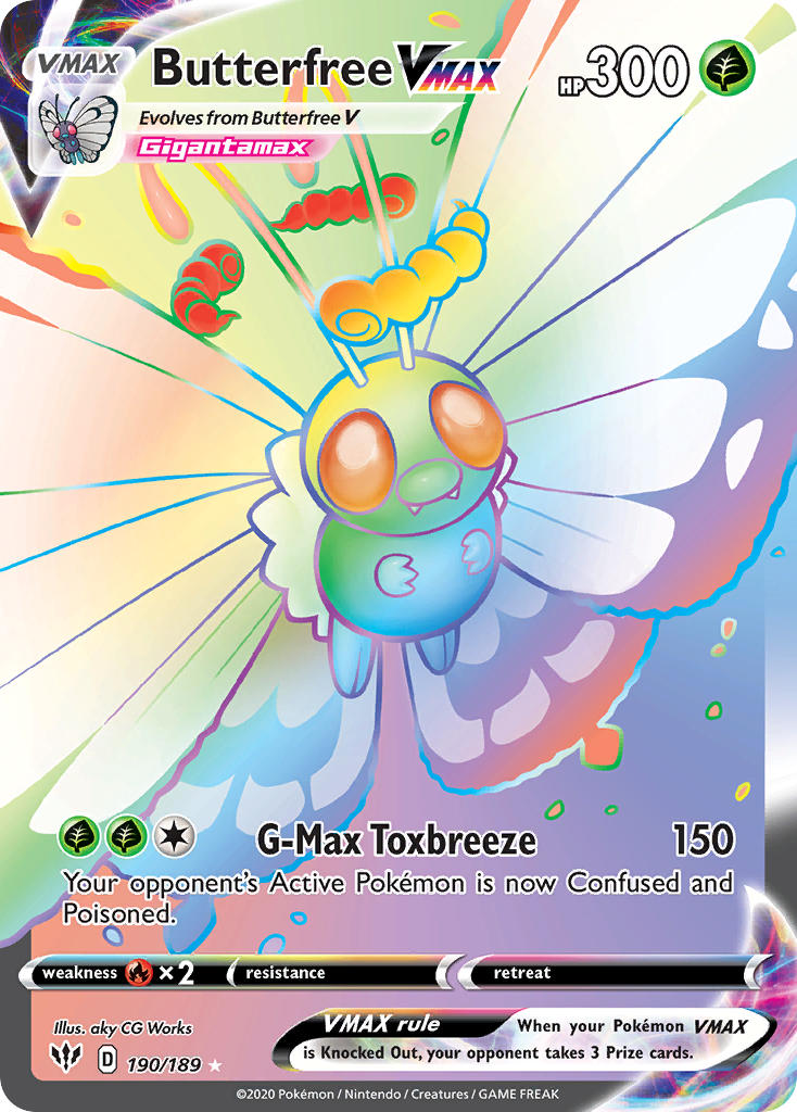 Butterfree VMAX (Secret) - 190/189 (SWSH03) Secret Rare - Near Mint Holofoil