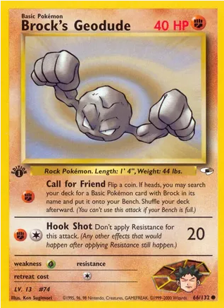 Brock's Geodude (66/132) 1st Edition - Near Mint